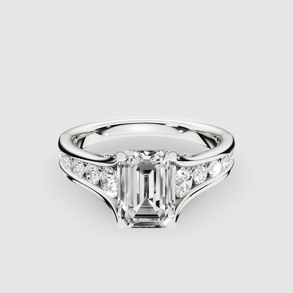 Channel Set Shank Studded Bridge Solitaire Ring – REIGN Jewellery